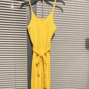 Yellow Tie Waist Jumpsuit